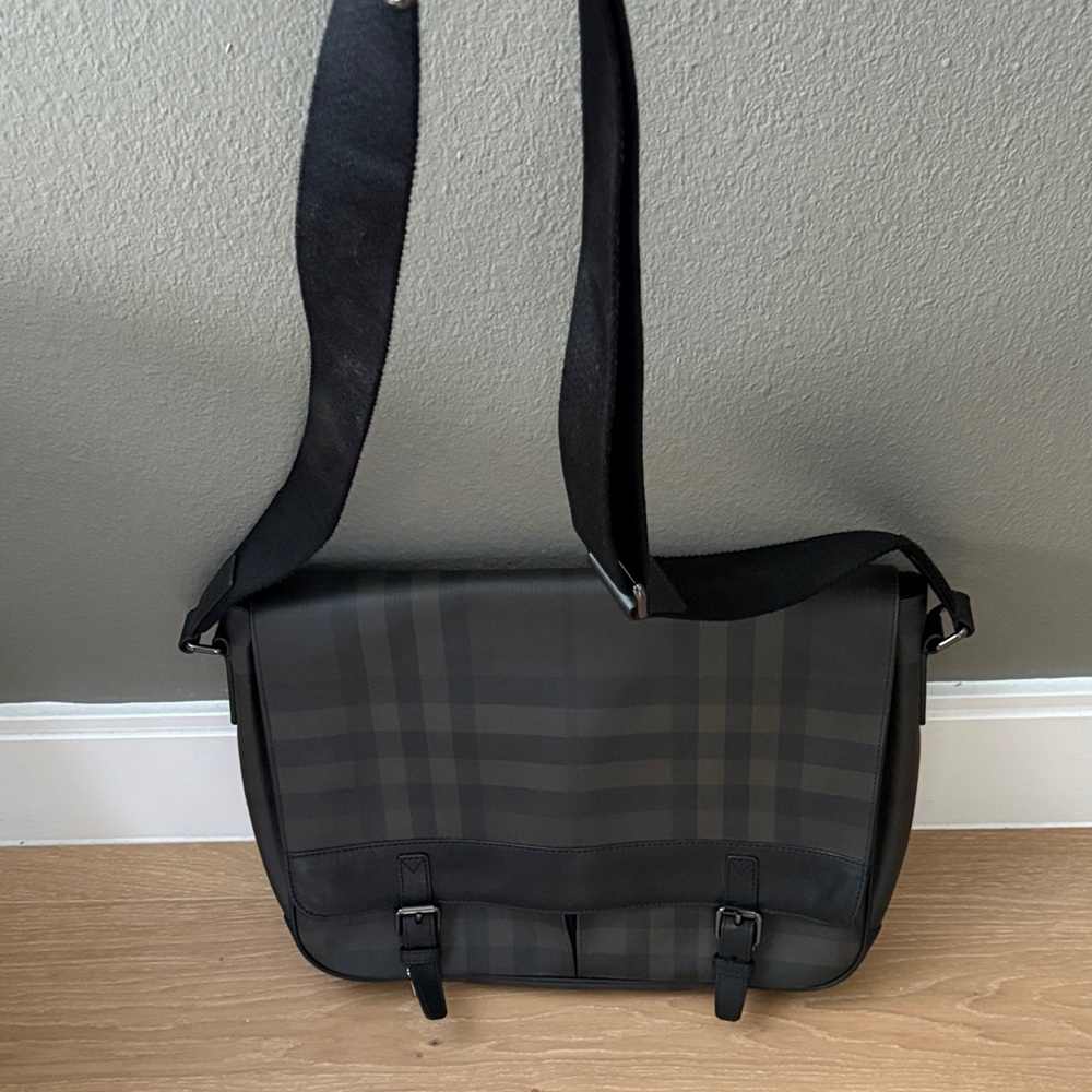 Burberry Black and Brown Checkered Messenger Bag - Picture 7 of 7